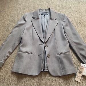 NWT Anne Klein Grey Stretch Blazer Size 6